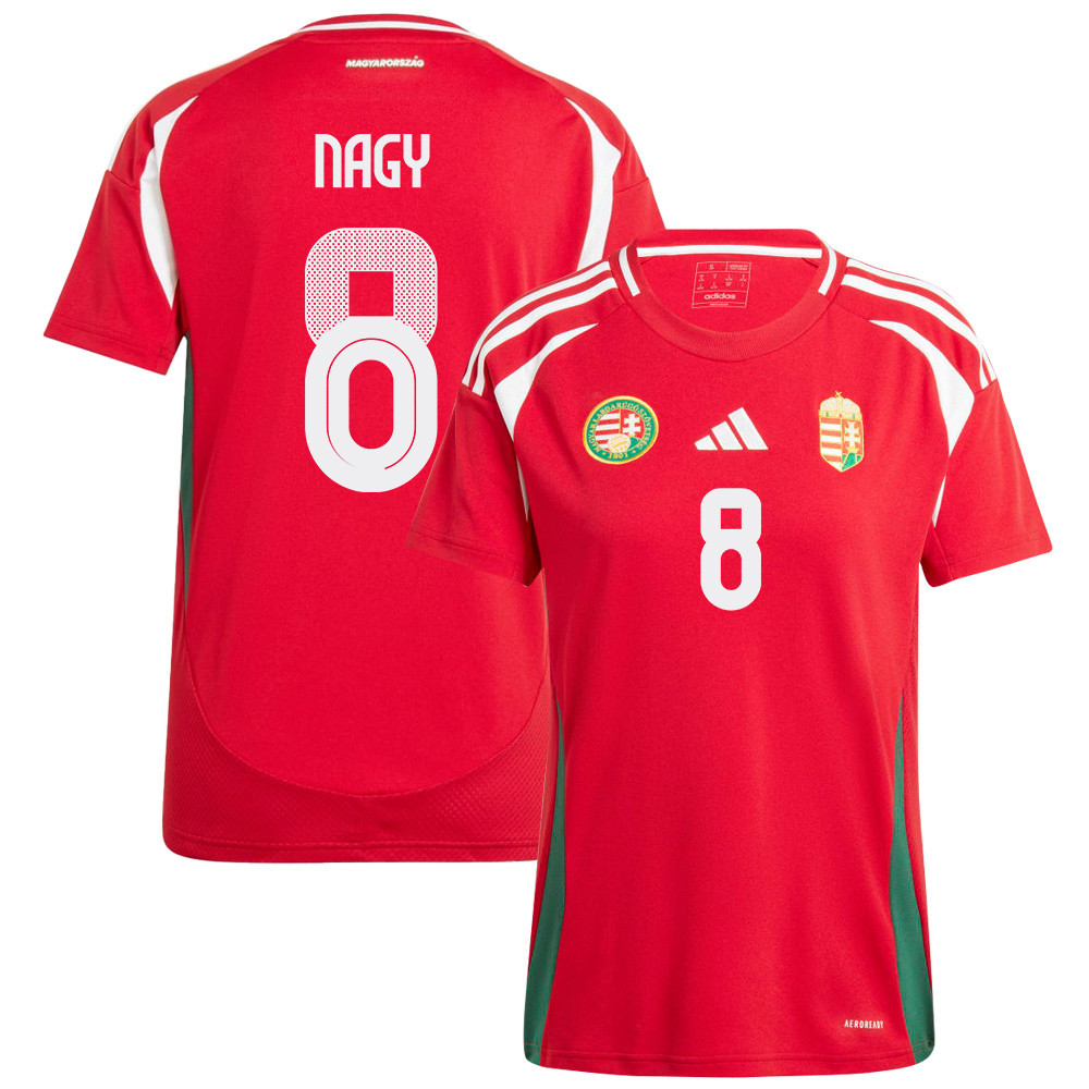 Ádám Nagy 8 Hungary National Team 2024/25 Home WOMEN Jersey - Red cheap jerseys for sale - CheapJerseys.Shop