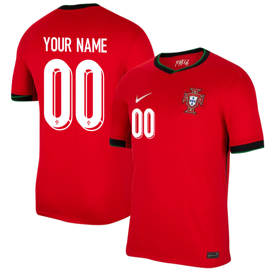 Portugal National Team 2024/25 Custom Home Men Jersey - Red cheap jerseys for sale - CheapJerseys.Shop