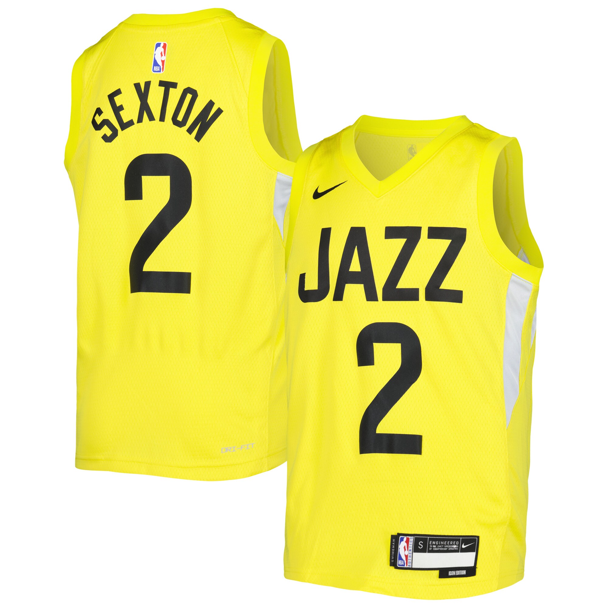 Collin Sexton Utah Jazz Youth Swingman Jersey - Icon Edition - Yellow cheap jerseys for sale - CheapJerseys.Shop