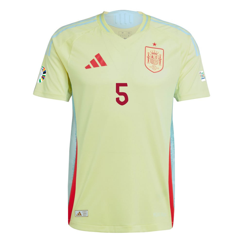 Robin Le Normand 5 Spain National Team 2024 Away Men Jersey - Yellow cheap jerseys for sale - CheapJerseys.Shop