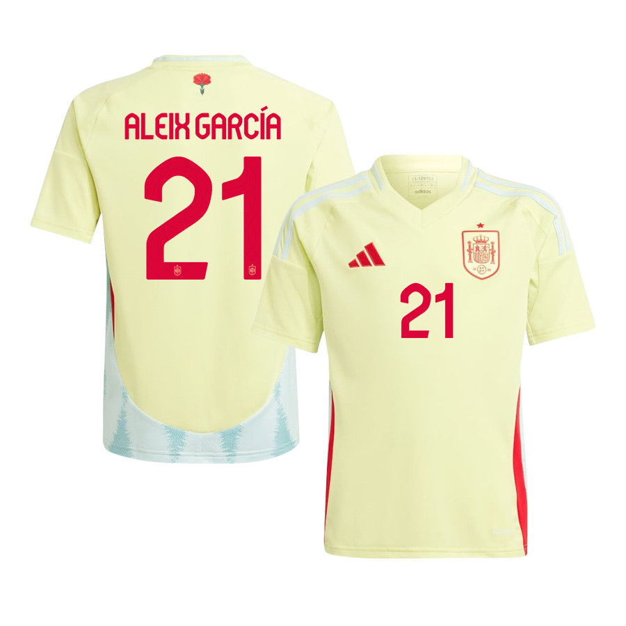 Aleix García 21 Spain National Team 2024 Away YOUTH Jersey - Yellow cheap jerseys for sale - CheapJerseys.Shop