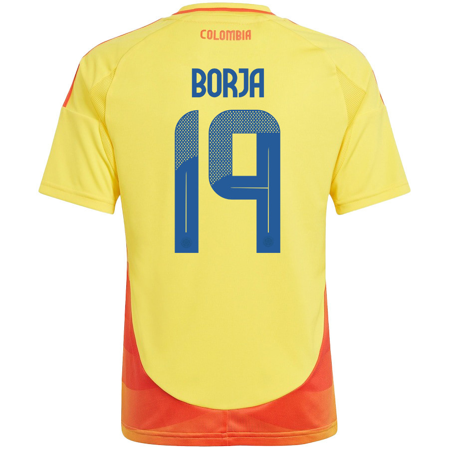 Miguel Borja 19 Colombia National Team 2024/25 Home YOUTH Jersey - Yellow cheap jerseys for sale - CheapJerseys.Shop