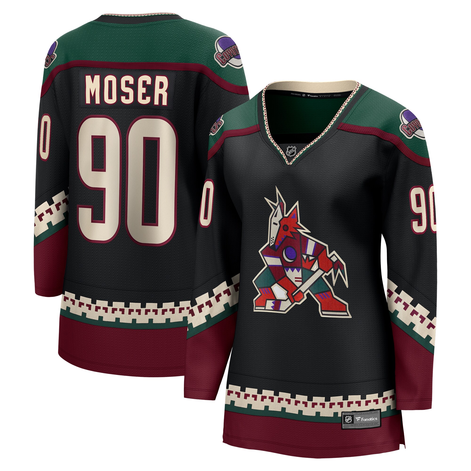 J.J. Moser Arizona Coyotes Fanatics Women's Home Breakaway Player Jersey - Black cheap jerseys for sale - CheapJerseys.Shop