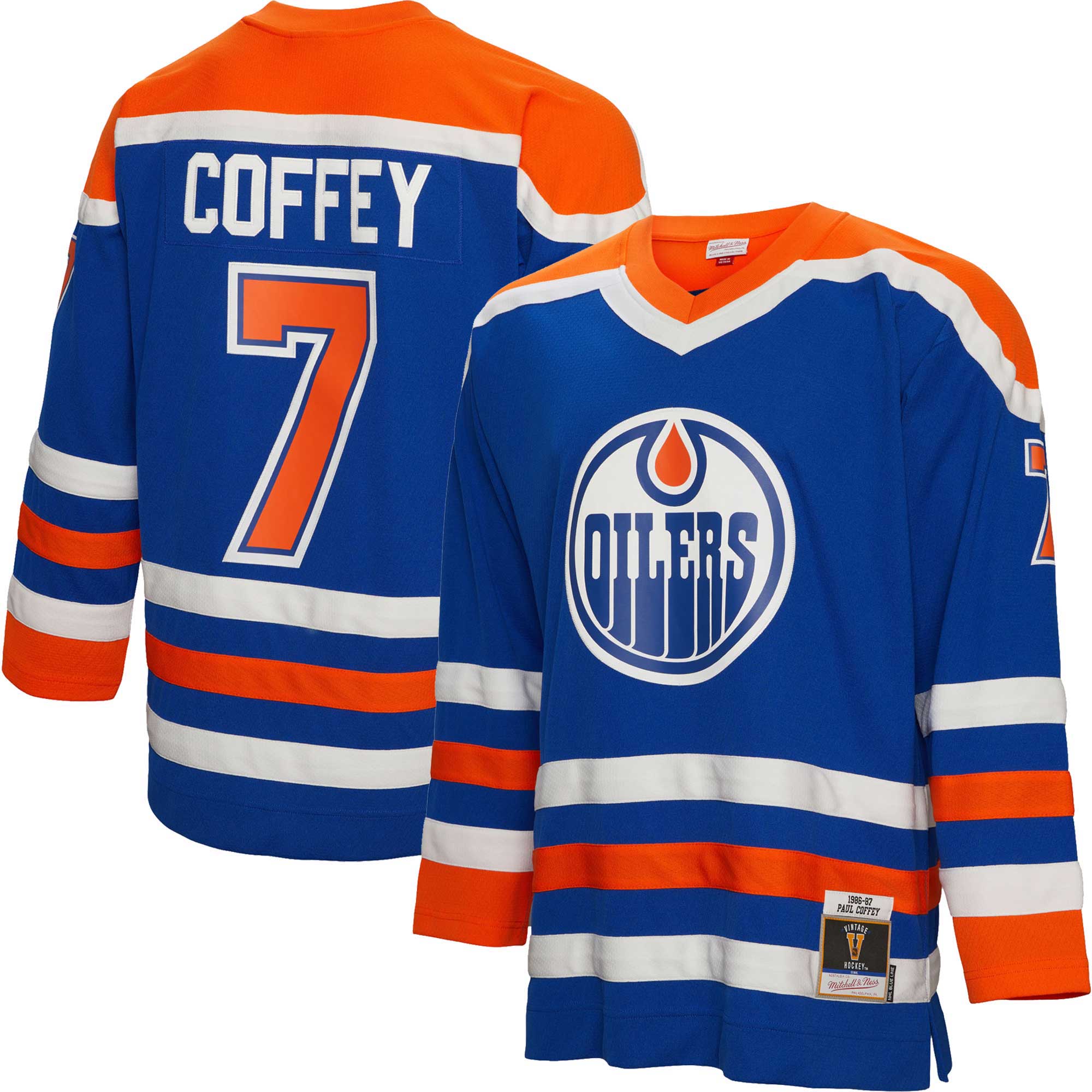 Paul Coffey Edmonton Oilers Mitchell & Ness 1986\/87 Blue Line Player Jersey - Royal cheap jerseys for sale - CheapJerseys.Shop