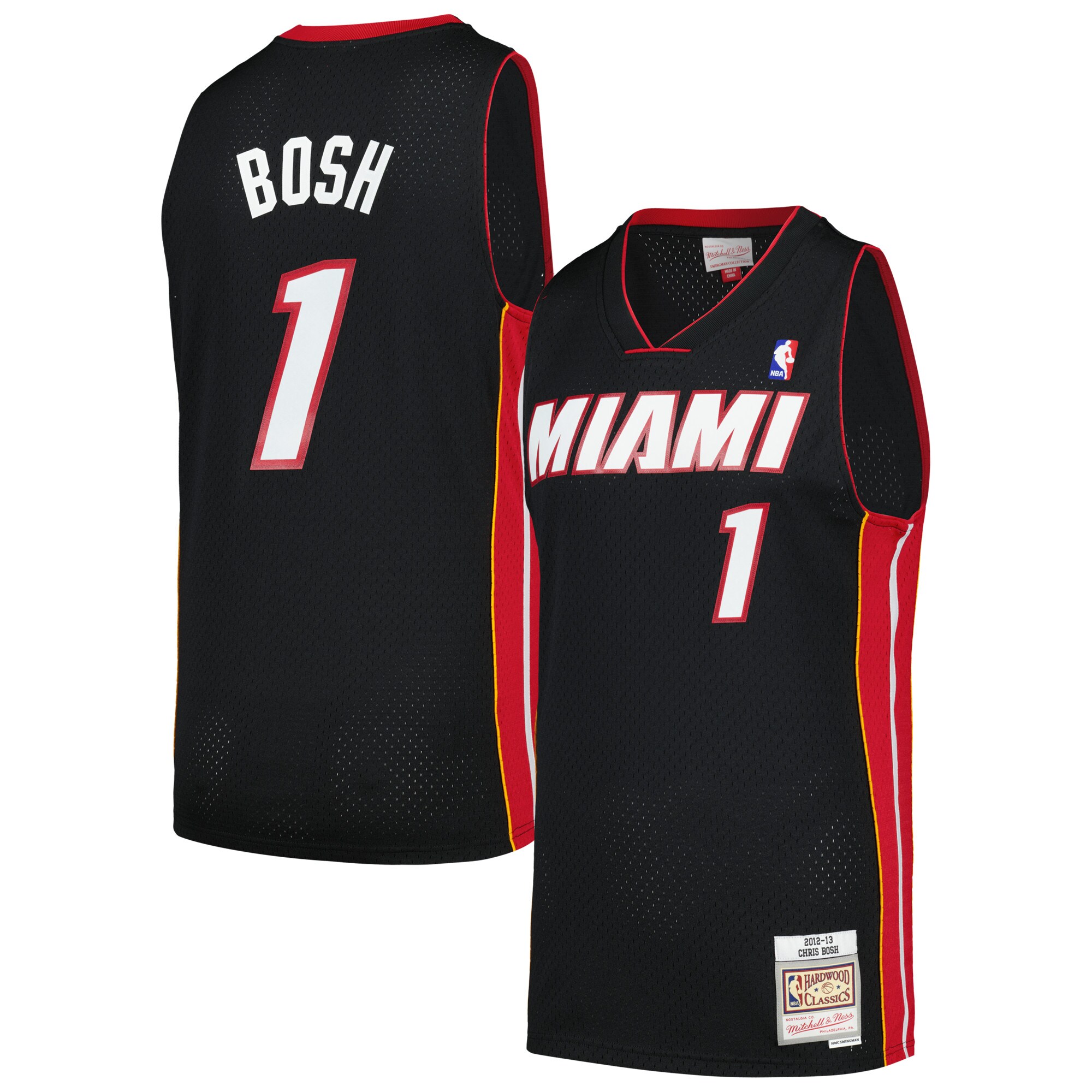 Chris Bosh Miami Heat Mitchell & Ness 2012\/13 Hardwood Classics Swingman Jersey - Black cheap jerseys for sale - CheapJerseys.Shop