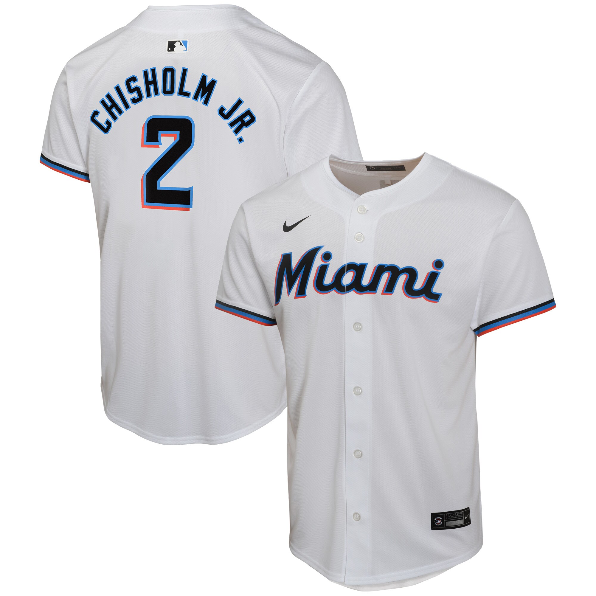Jazz Chisholm Jr. Miami Marlins Youth Home Game Player Jersey - White cheap jerseys for sale - CheapJerseys.Shop
