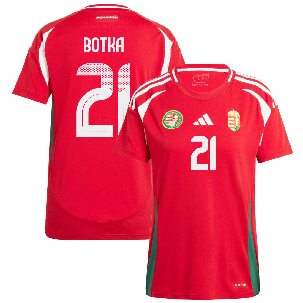 Endre Botka 21 Hungary National Team 2024/25 Home WOMEN Jersey - Red cheap jerseys for sale - CheapJerseys.Shop