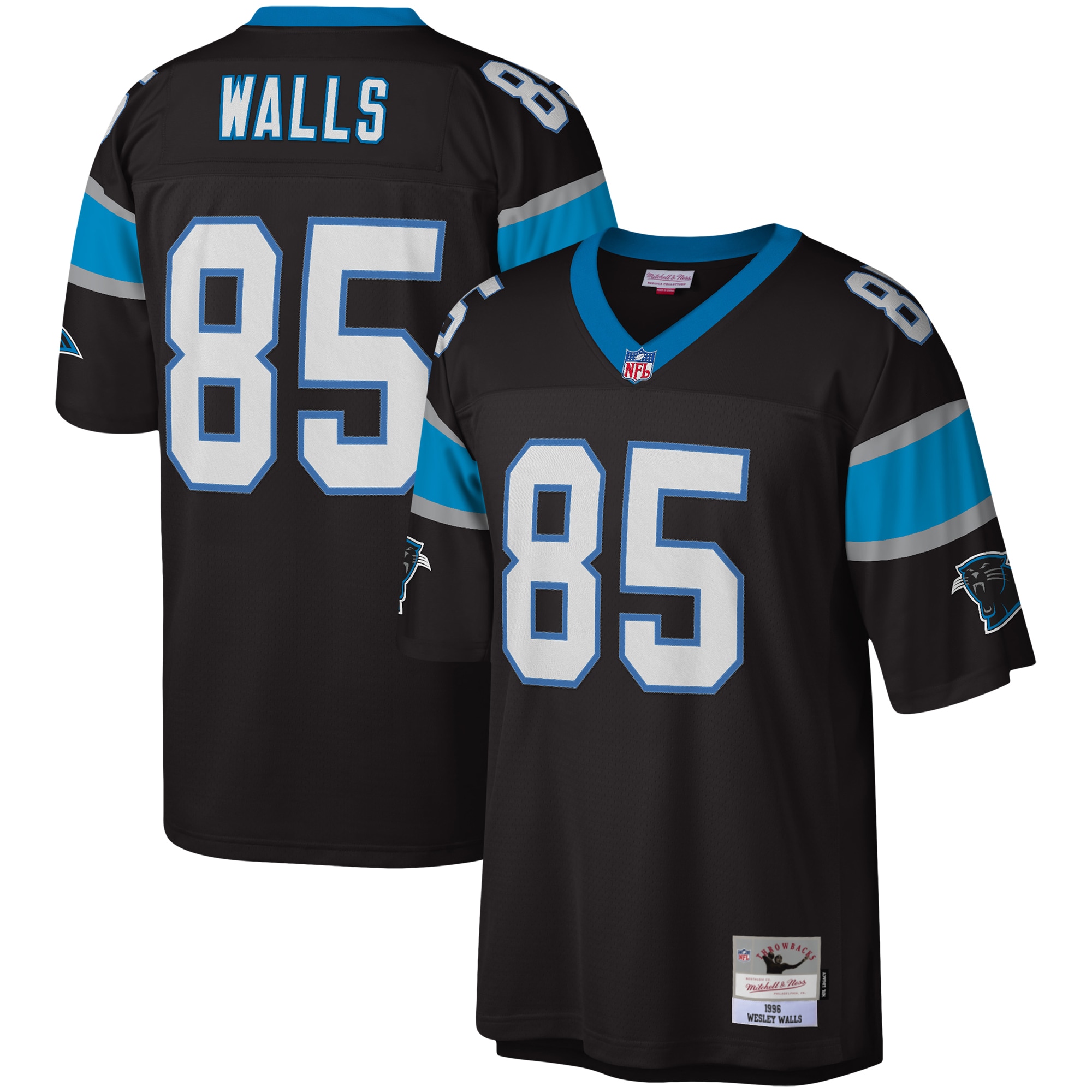 Wesley Walls Carolina Panthers Mitchell & Ness Legacy Replica Jersey - Black cheap jerseys for sale - CheapJerseys.Shop