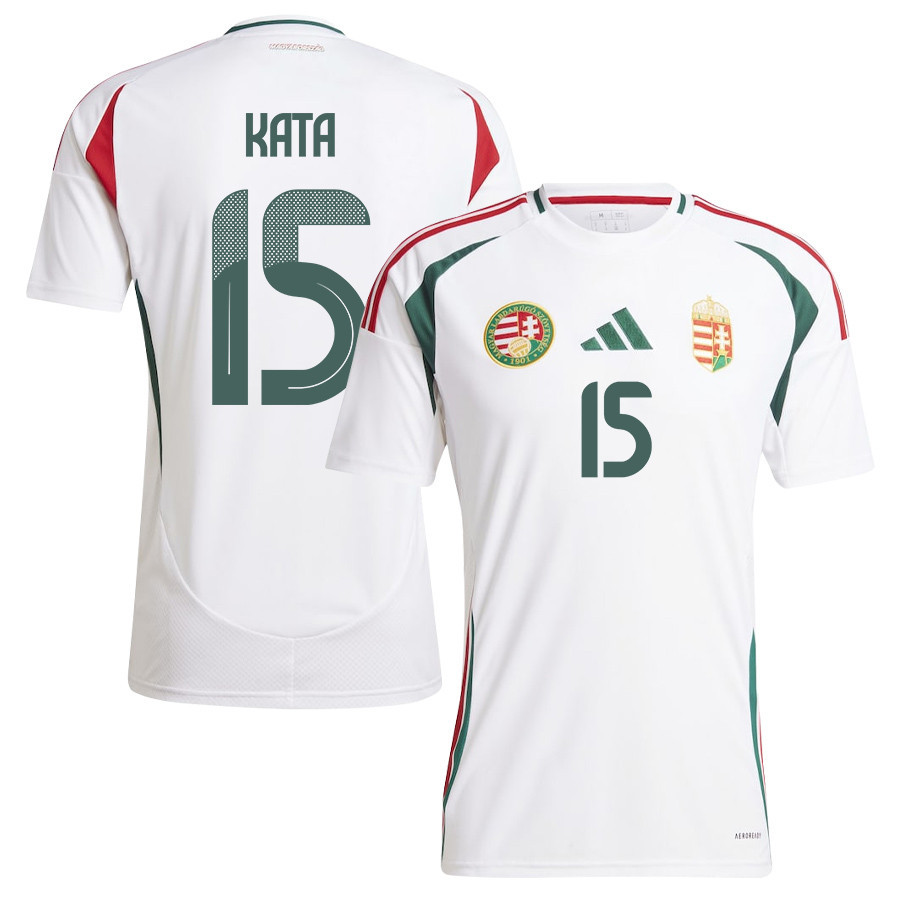 Mihály Kata 15 Hungary National Team 2024/25 Away Men Jersey - White cheap jerseys for sale - CheapJerseys.Shop