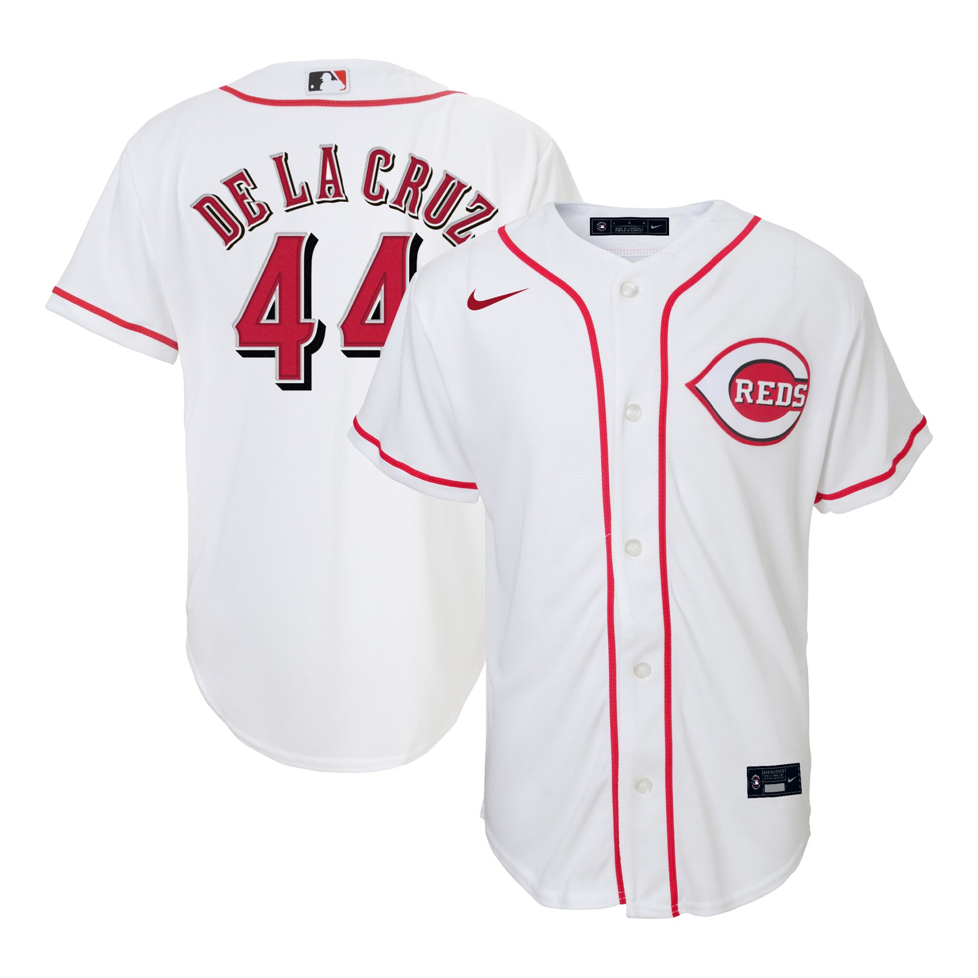 Elly De La Cruz Cincinnati Reds Toddler Home Replica Jersey - White cheap jerseys for sale - CheapJerseys.Shop