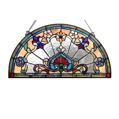Semi-Circle Stained Glass Window Panel 3-Design Choices