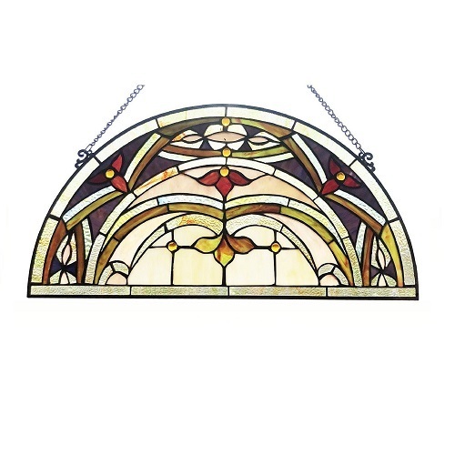 Semi-Circle Stained Glass Window Panel 3-Design Choices