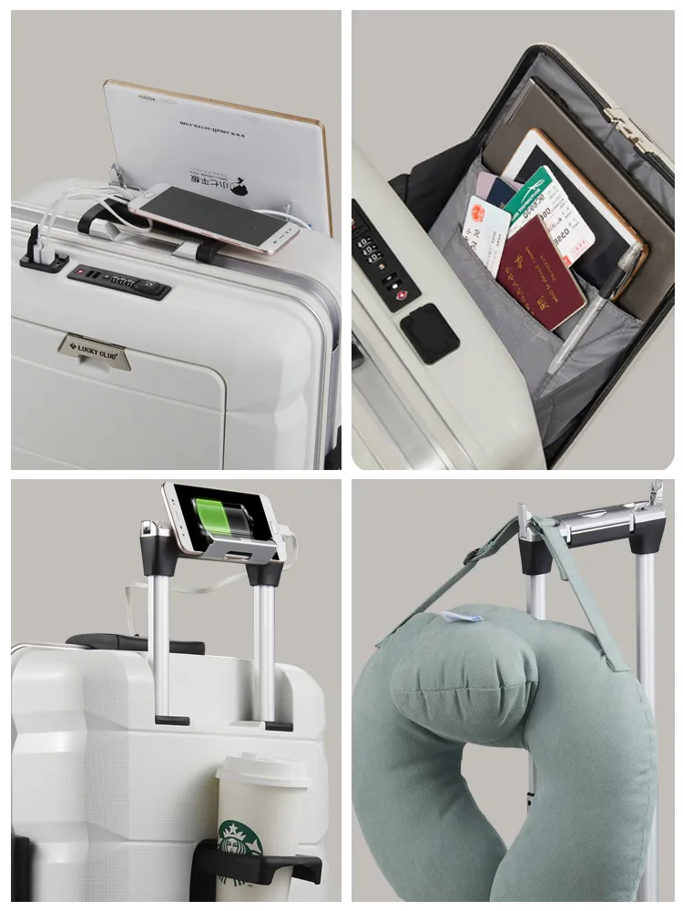 STYLISH ALL-IN-ONE SUITCASE WITH CHARGING CABLE