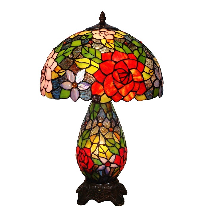 Lámpara de escritorio de arte floral