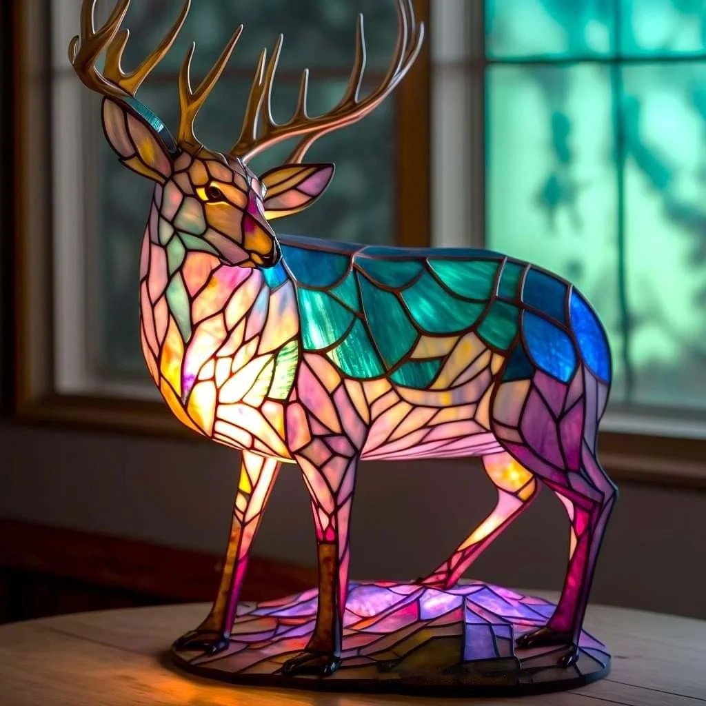 Elk - Handmade Stained Glass Table Lamp