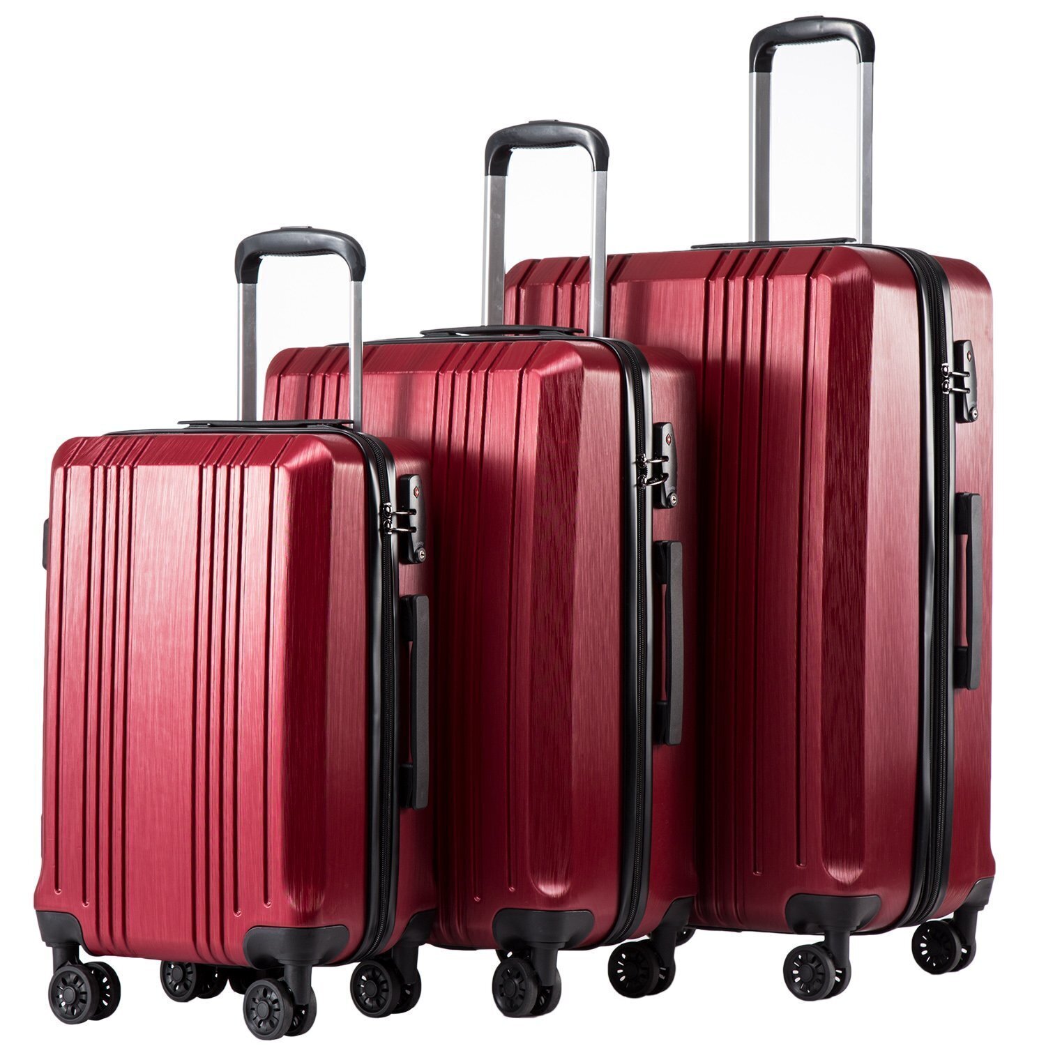 🔥Expandable Suitcase PC+ABS 3 Piece Set🔥New Wine