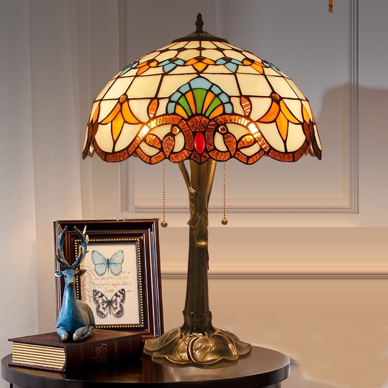Painted Glass Table Light