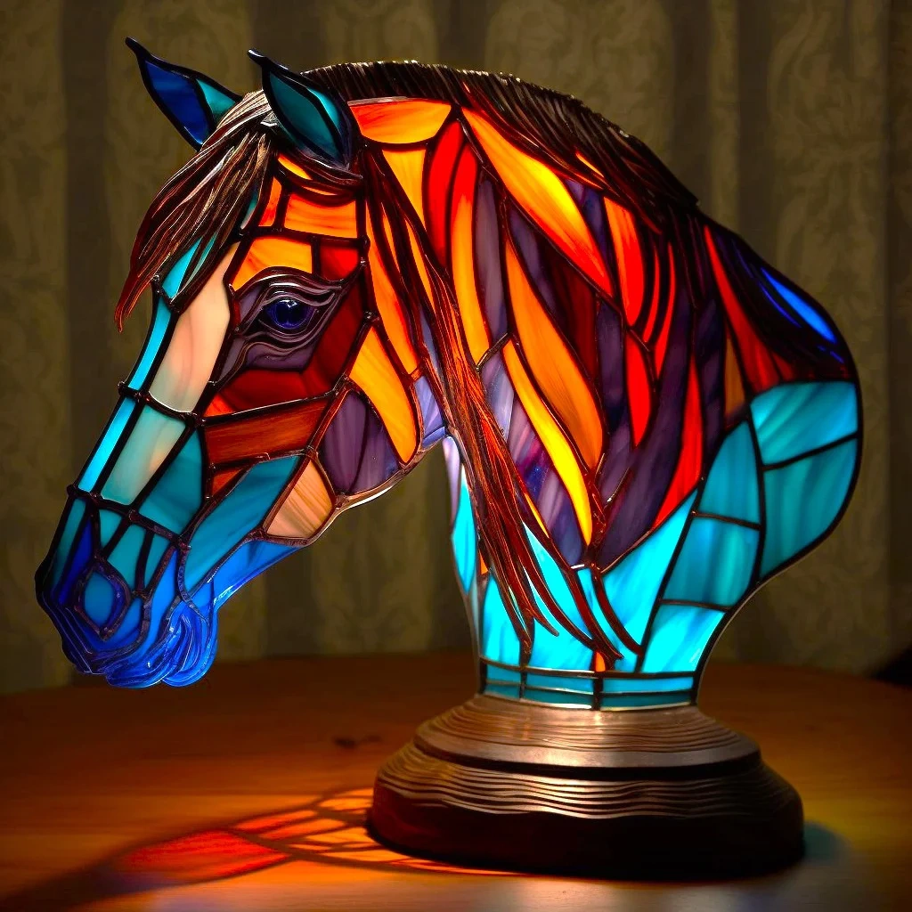 Horse - Handmade Stained Glass Table Lamp