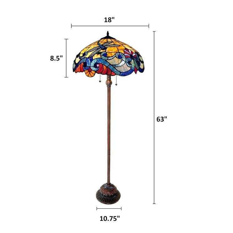 Dragonfly Stained Glass Table Lamp+Floor Lamp Set