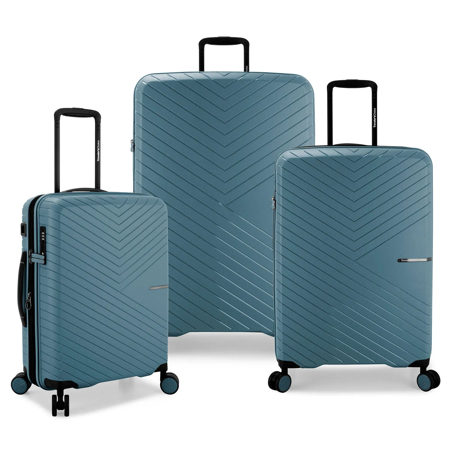 3 Piece Set Luggage Suitcase w/ Built In USB Port in Carry On
