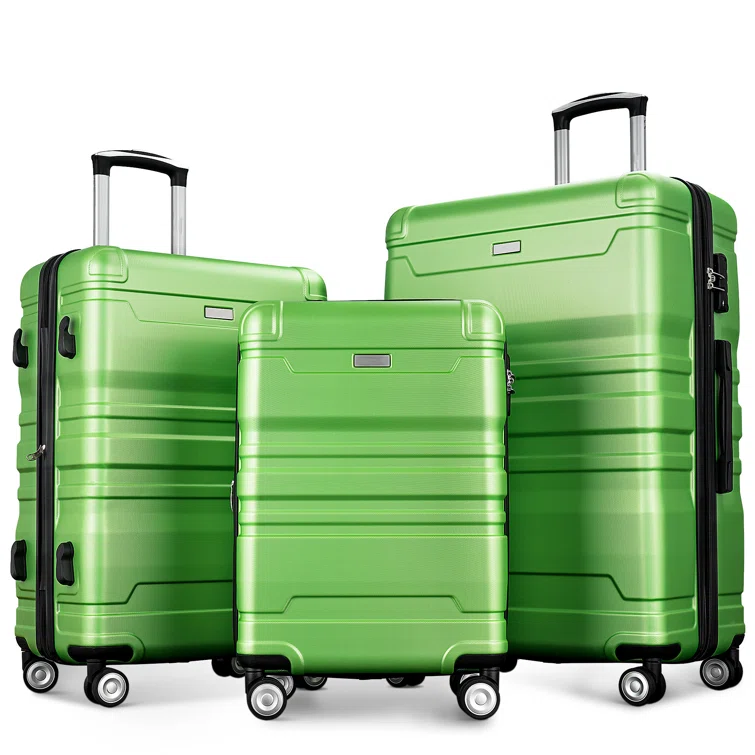 3 Piece Luggage Set Hardside Spinner Suitcase With TSA Lock