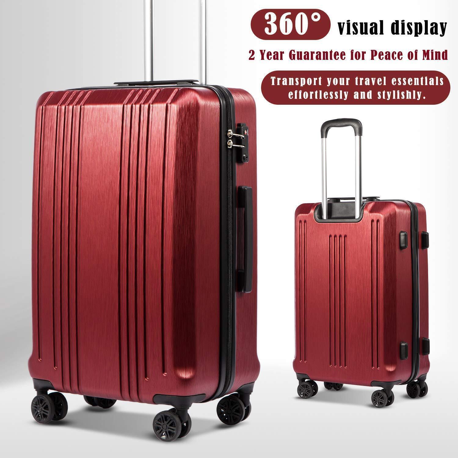 🔥Expandable Suitcase PC+ABS 3 Piece Set🔥New Wine