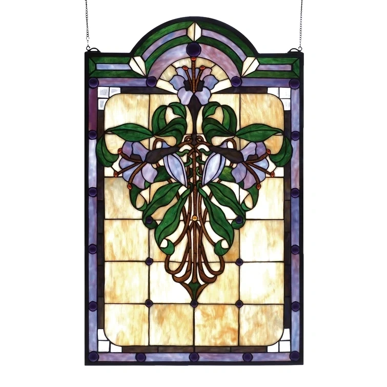 Nouveau Lily Stained Glass Window