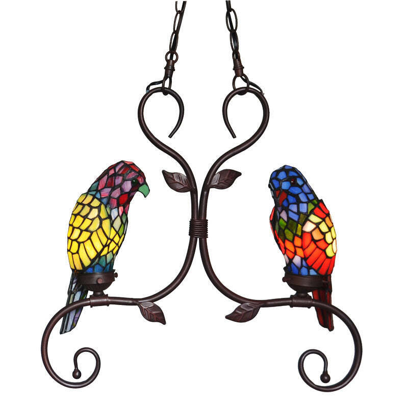 Luxury Red AND Green Parrot Novelty Pendant Light