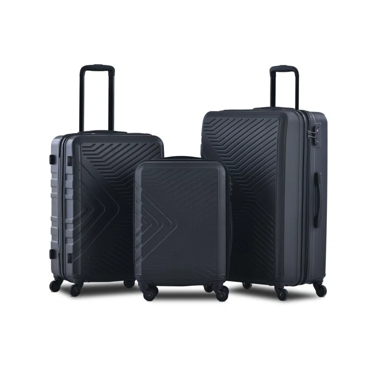 3 Piece Luggage Set Hardside Spinner Suitcase With TSA Lock