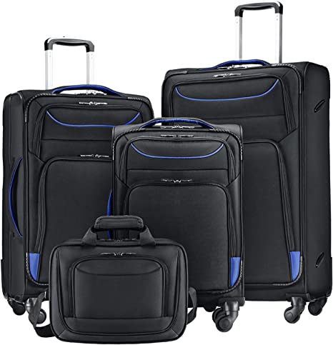 COOL Luggage 4 Piece Set Suitcase Spinner Softshell