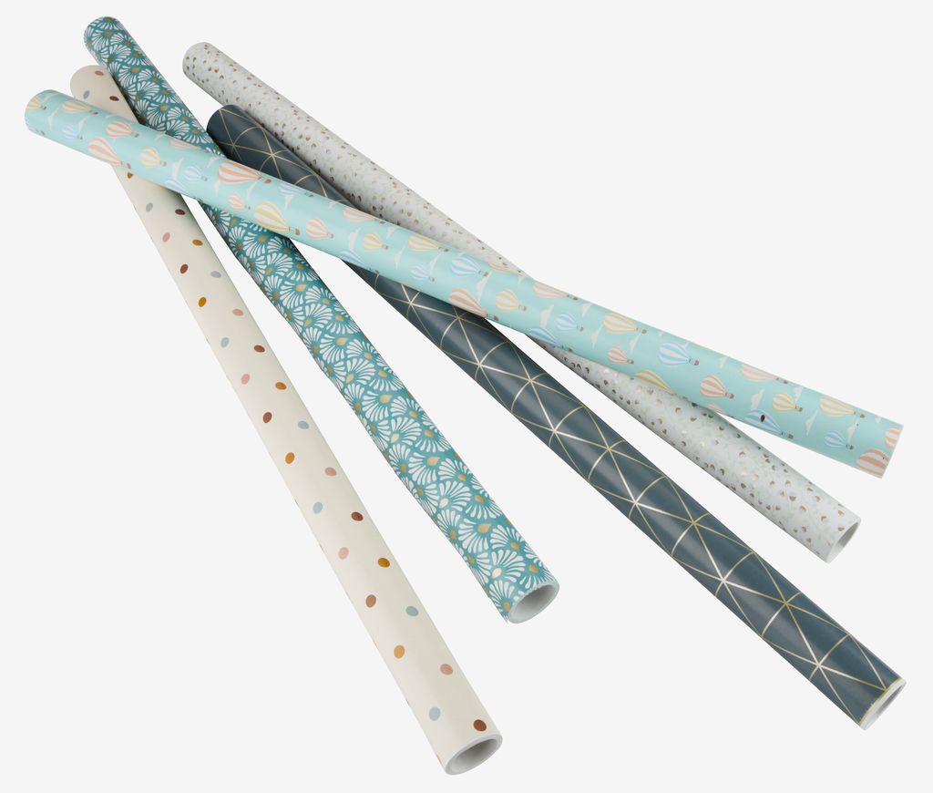Wrapping paper BAGGE W70xL600cm recycled assorted