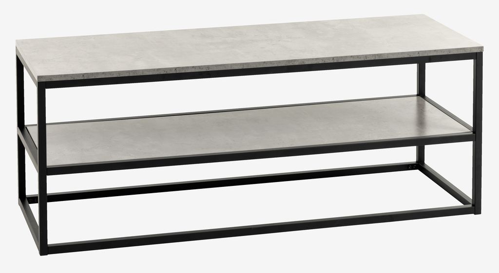 TV bench DOKKEDAL 1 shelf concrete color/black