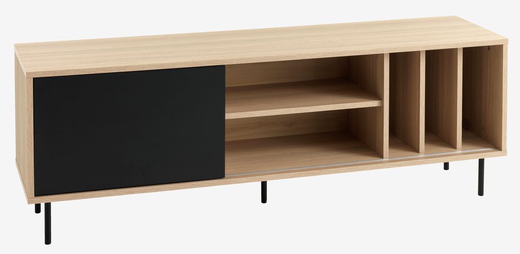 TV bench FARSUND oak/black