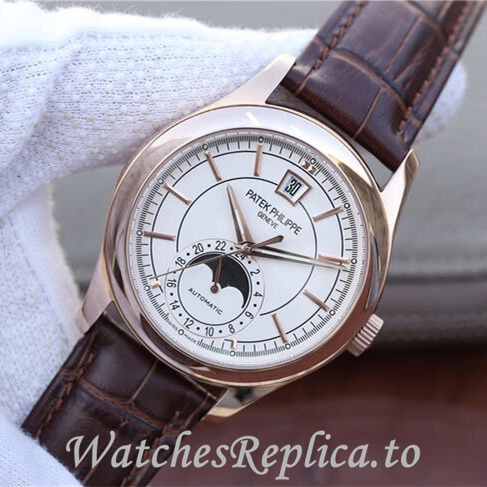 Patek Philippe Replica Complications 5205G-001 Leather strap 40MM - Replica Watches Shop