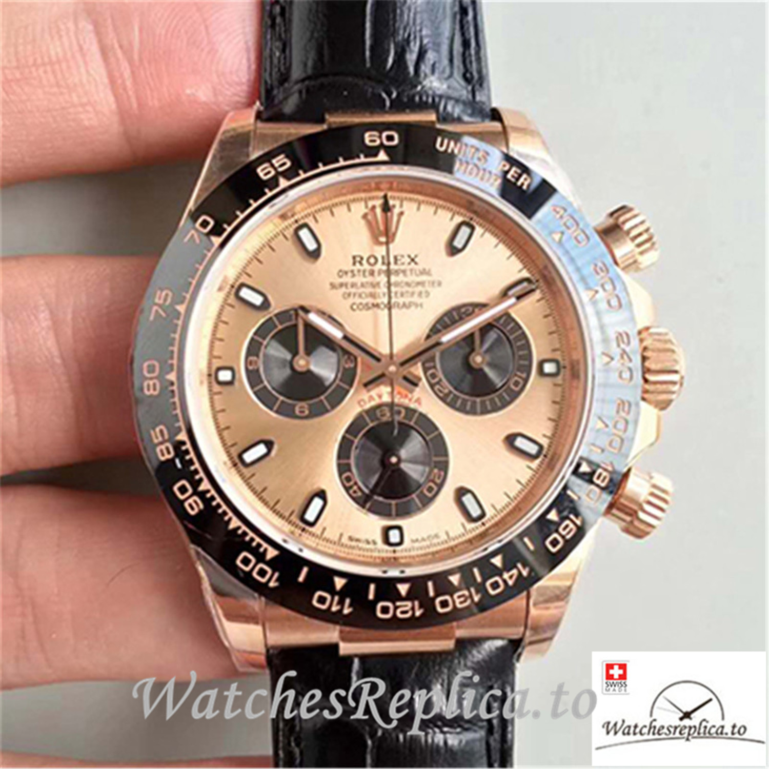 Swiss Rolex Daytona Cosmograph Replica 116515LN 004 Black Strap 40MM - Replica Watches Shop