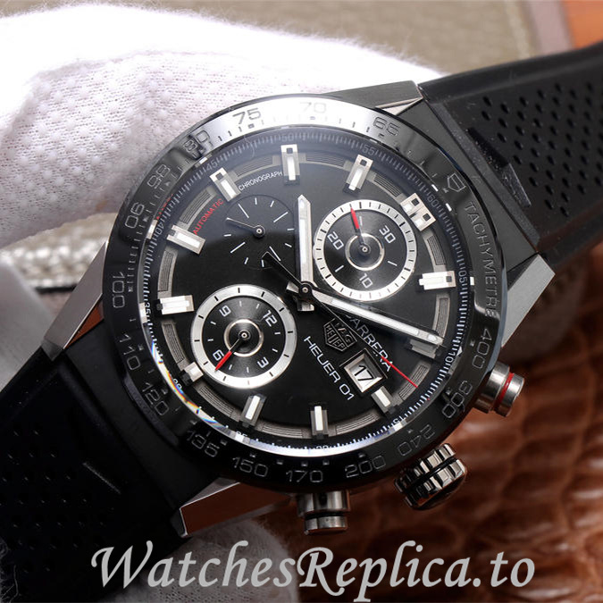 Tag Heuer Replica Carrera Rubber strap 43MM - Replica Watches Shop