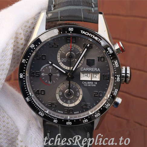 Tag Heuer Replica Carrera Leather strap 43MM - Replica Watches Shop