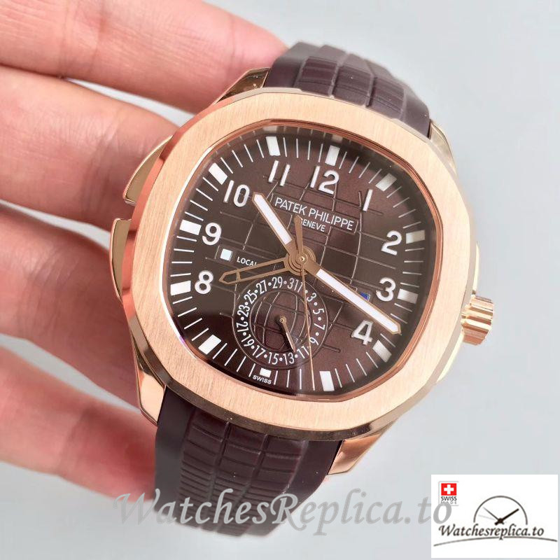 Swiss Patek Philippe Aquanaut Travel Time Replica 5164R-001 Dark Brown Strap 40.5MM - Replica Watches Shop