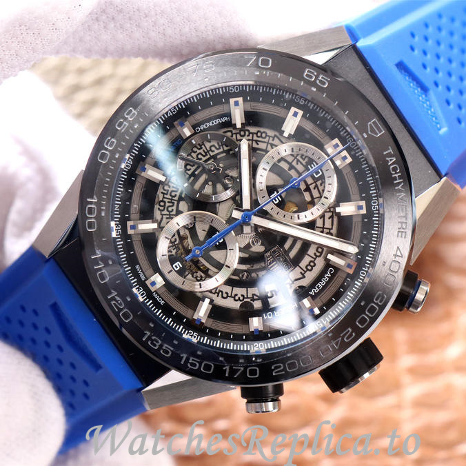 Tag Heuer Replica Carrera Rubber strap 45MM - Replica Watches Shop