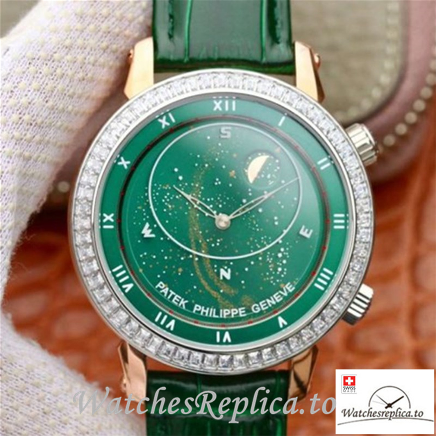 Swiss Patek Philippe Grand Complications Replica 5102PR 001 Green Strap 43MM - Replica Watches Shop