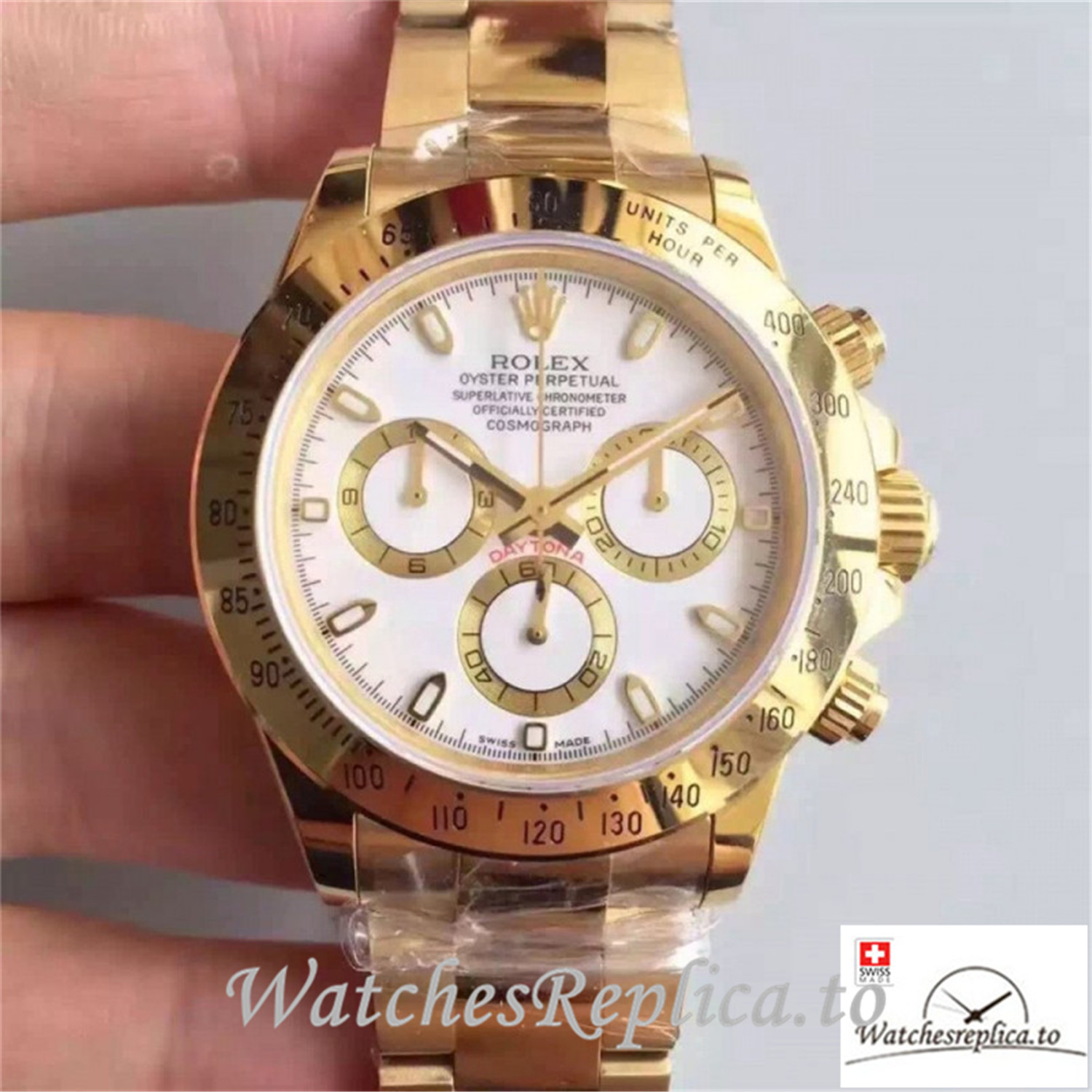 Swiss Rolex Daytona Cosmograph Replica 116528 001 Yellow Gold Bezel 40MM - Replica Watches Shop