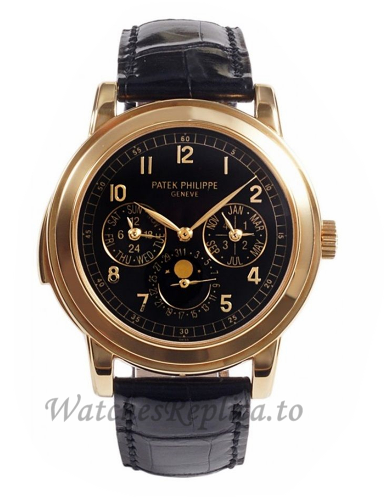 Patek Philippe Replica Grand Complications Rose Gold Perpetual Calendar Watch 5074R001 - Replica Watches Shop