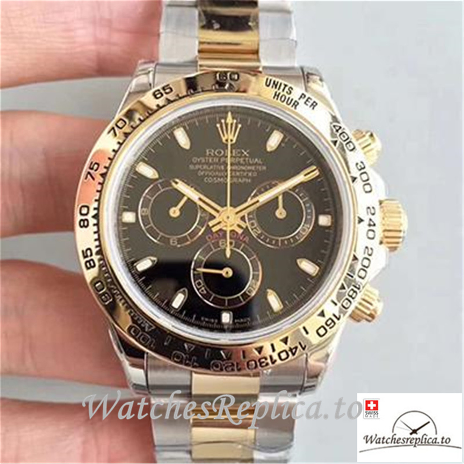 Swiss Rolex Daytona Cosmograph Replica 116503 002 Yellow Gold Strap 40MM - Replica Watches Shop