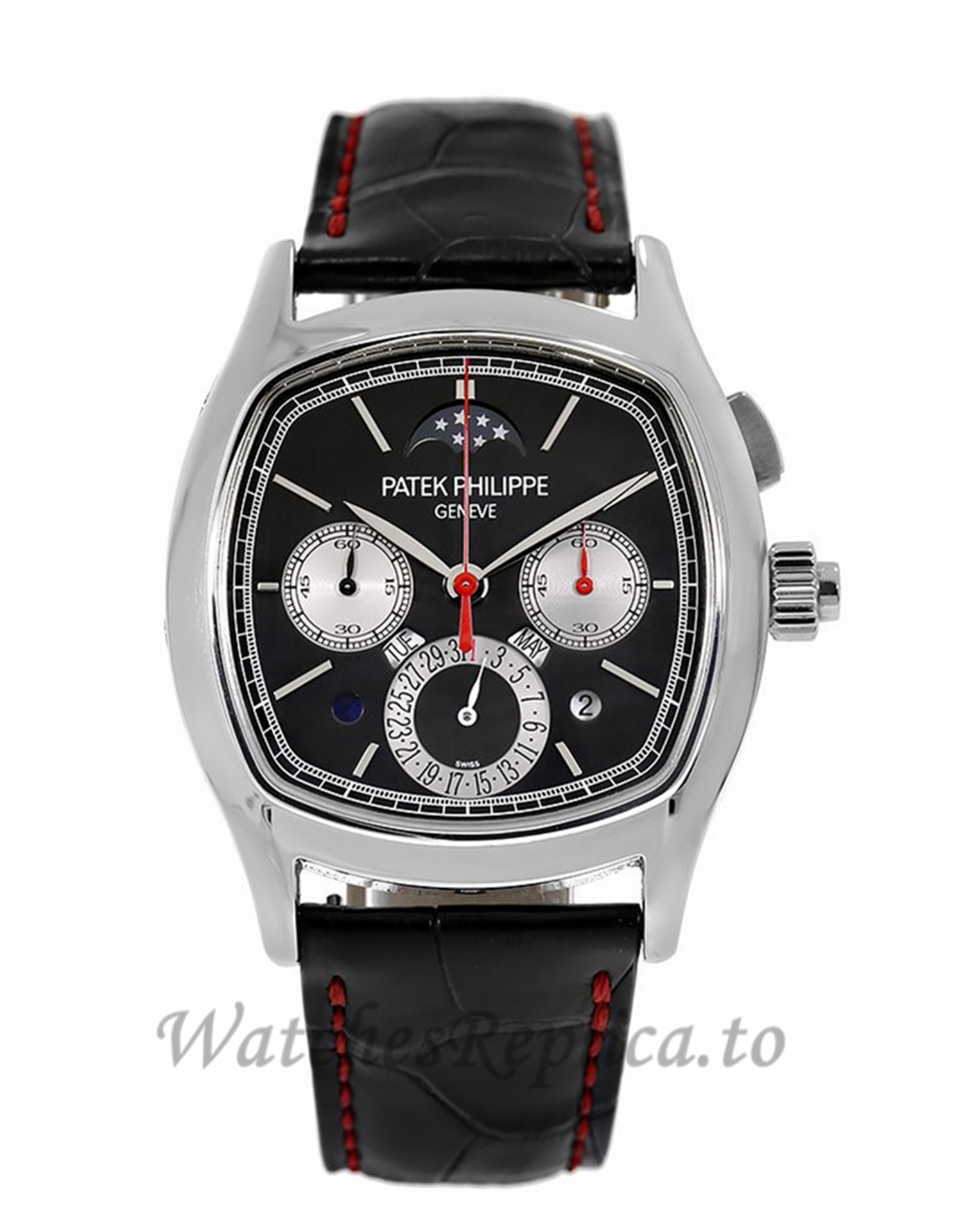 Patek Philippe Replica Grand Complications Platinum Split-Seconds 37MM Watch 5951P001 - Replica Watches Shop
