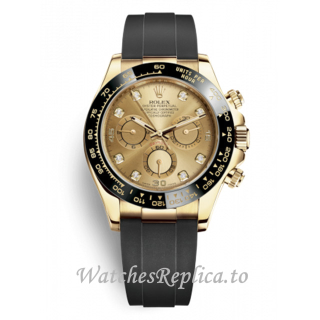 Replica Rolex Daytona m116518ln-0036 40MM Black Oysterflex strap Mens Watch - Replica Watches Shop