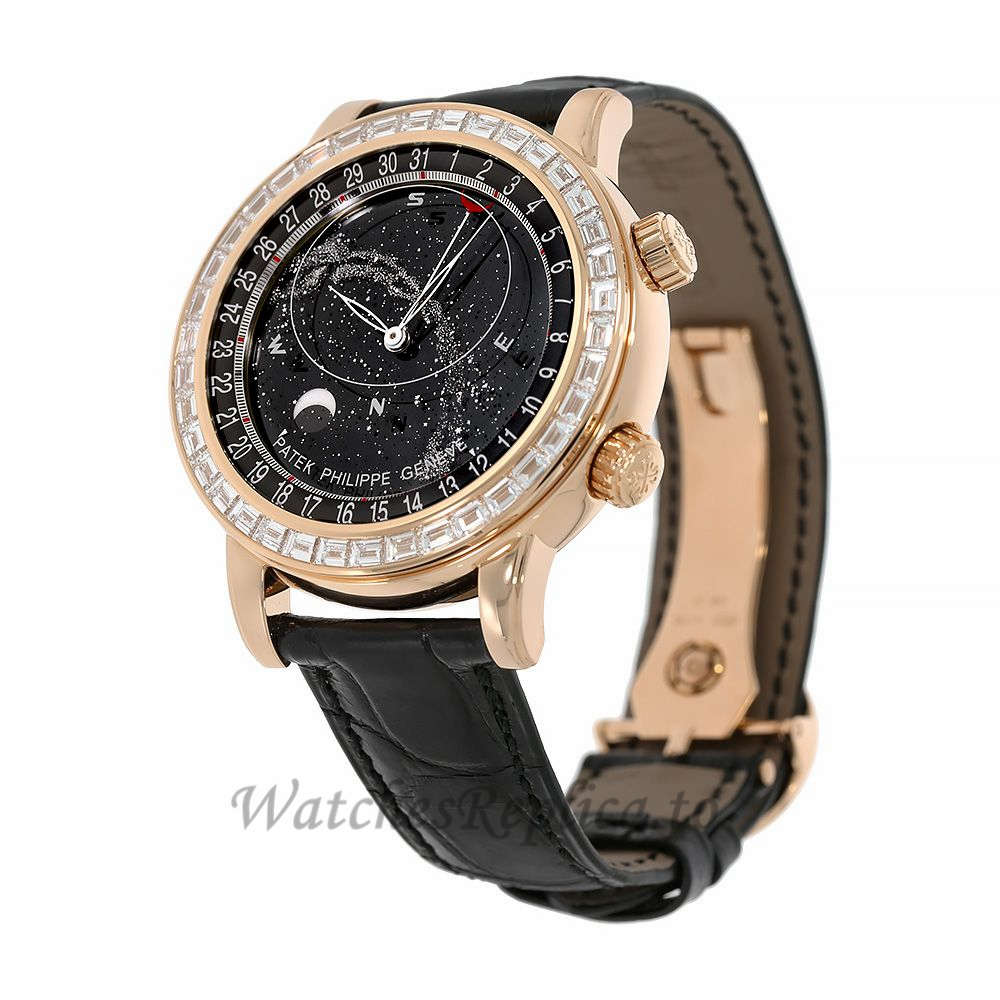 Patek Philippe Replica Grand Complications Rose Gold Gem Celestial 44MM Watch 6104R001 - Replica Watches Shop