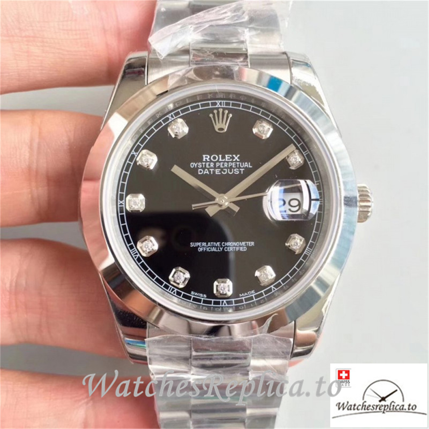 Swiss Rolex Datejust Replica 126300 001 Diamonds Markers Dial 41MM - Replica Watches Shop