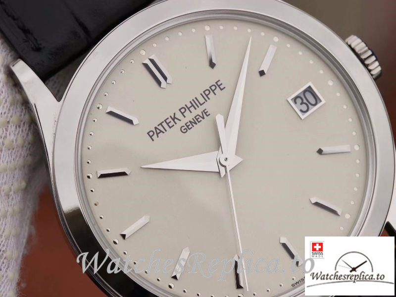 Swiss Patek Philippe Calatrava Replica 5296G-010 Black Strap 39MM×9MM - Replica Watches Shop