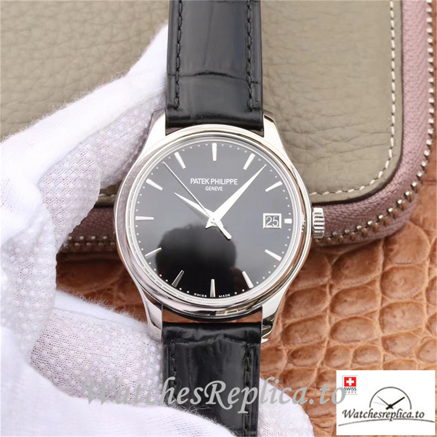 Swiss Patek Philippe Calatrava Replica 5227G-010 Black Strap 39MM×10.2MM - Replica Watches Shop