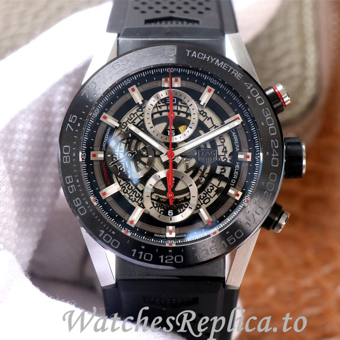 Tag Heuer Replica Carrera Rubber strap 45MM - Replica Watches Shop